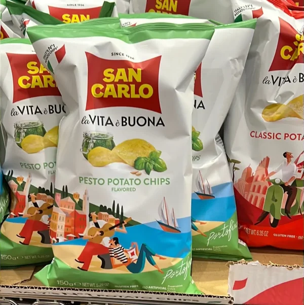 Crunchy Herb-Infused Pesto Potato Chips | San Carlo 150g Bag crunchy herb infused pesto pot 0 1750488424 - CERINCOFFEE