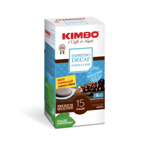 Kimbo Decaf Espresso Pods - 15 ESE Capsules Coffee Machine kimbo decaf espresso pods 15 e 0 1750488565 - CERINCOFFEE
