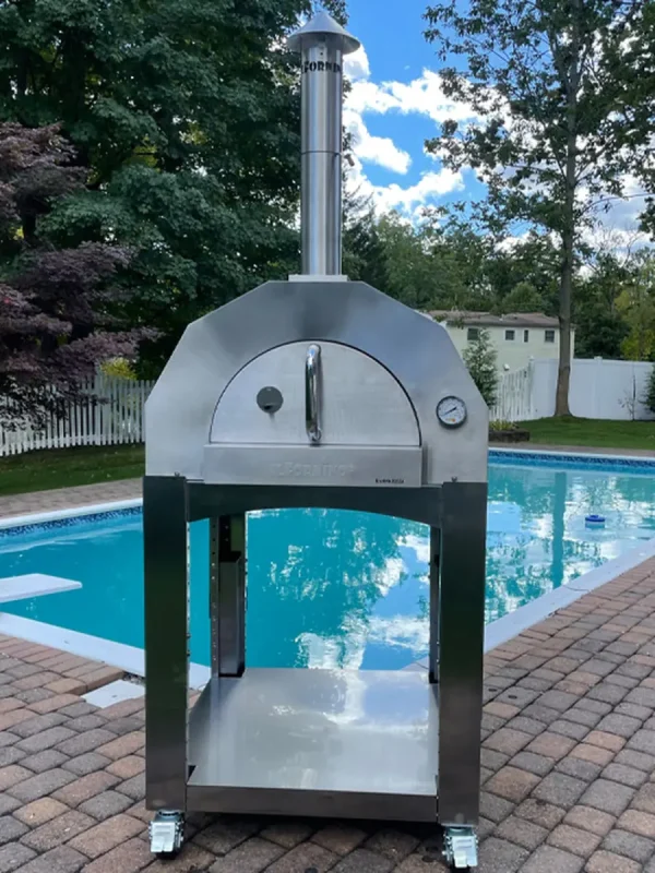 Wood-Burning Pizza Oven - Large Stainless Steel & Adjustable Stand wood burning pizza oven large 0 1750488285 - CERINCOFFEE